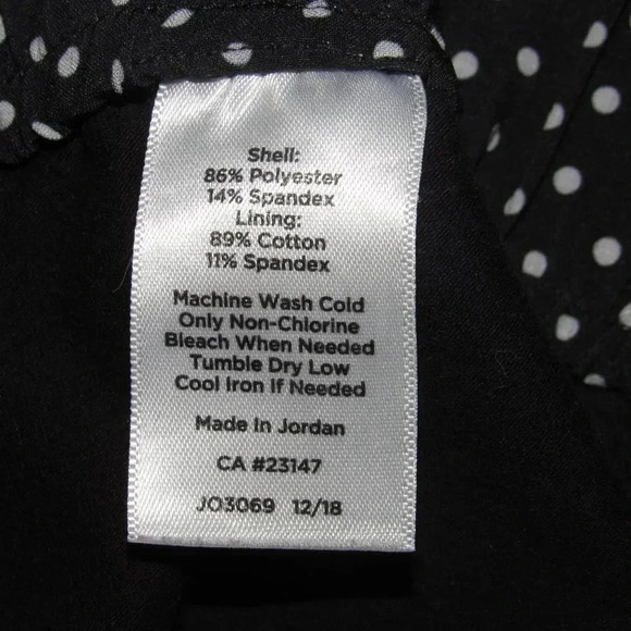 T by TALBOTS Black White Polka Dot Pull-On Skort Skirt Shorts Size M - Picture 9 of 9